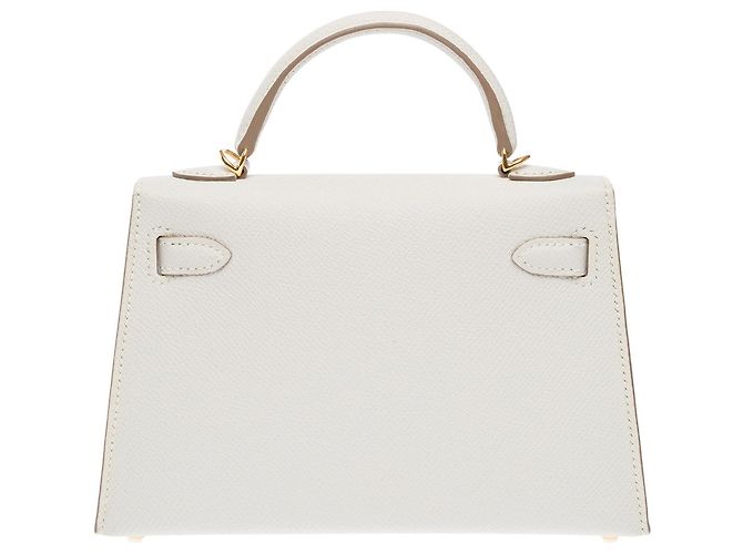 Hermès Sac HERMES Kelly Mini en Cuir Gris - 102072 - vue 4