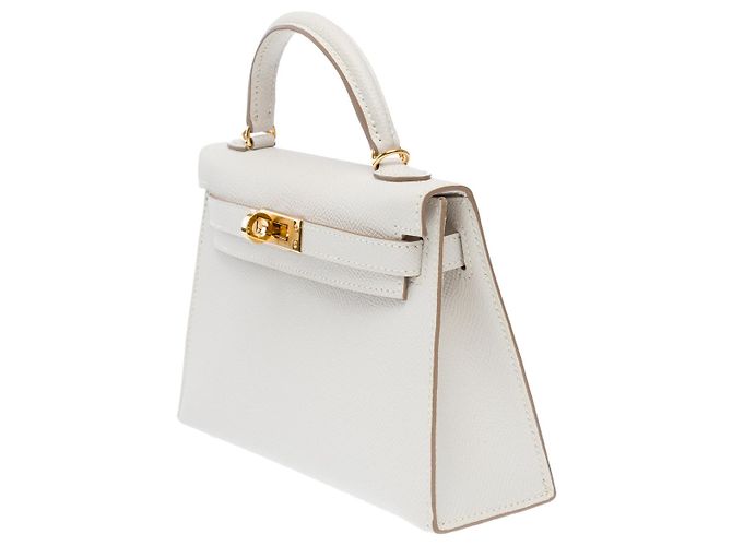 Hermès Sac HERMES Kelly Mini en Cuir Gris - 102072 - vue 5