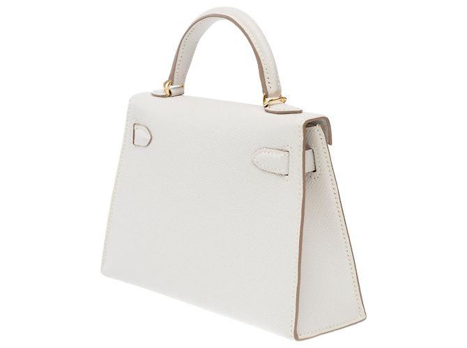 Hermès Sac HERMES Kelly Mini en Cuir Gris - 102072 - vue 6