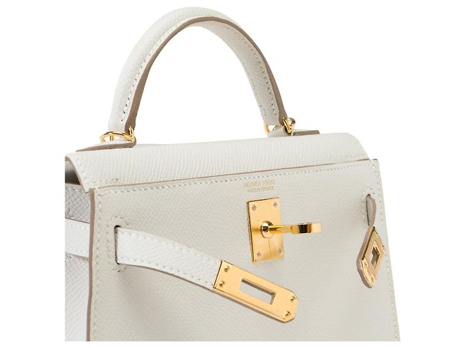 Hermès Sac HERMES Kelly Mini en Cuir Gris - 102072 - vue 7