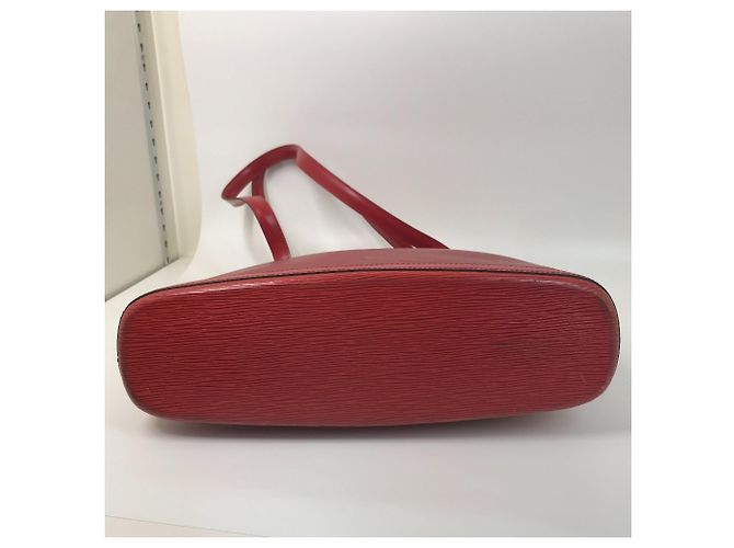 Borsa a spalla in pelle Epi Louis Vuitton Rosso - vista 4