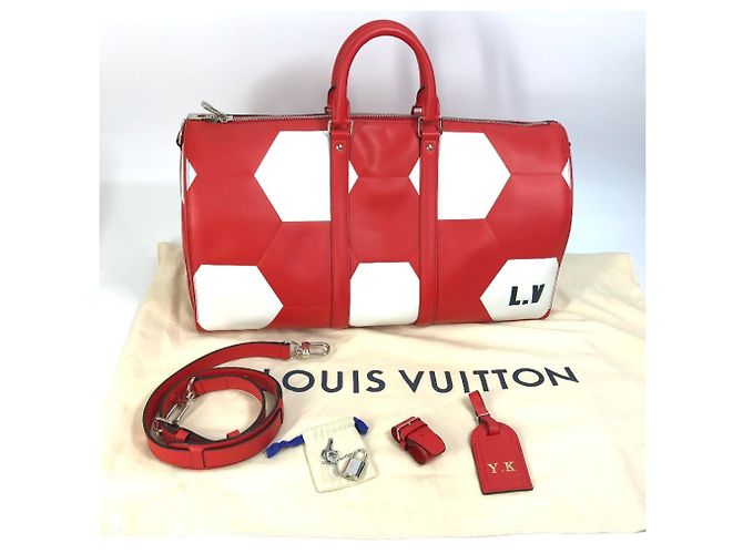 Borsa Boston in pelle Epi Louis Vuitton Rosso - vista 15