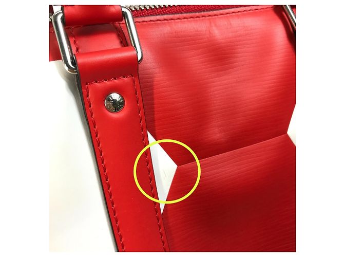 Borsa Boston in pelle Epi Louis Vuitton Rosso - vista 6