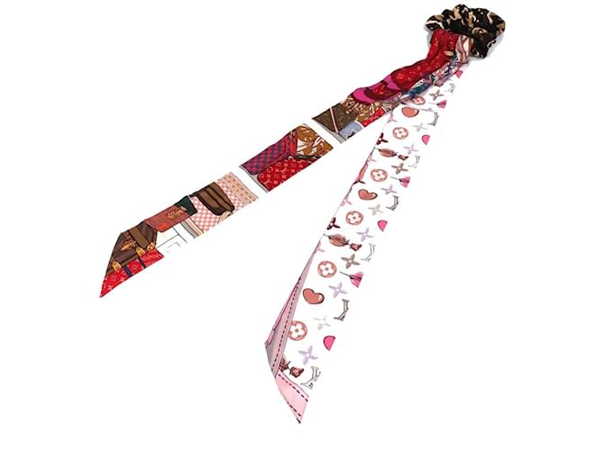 Scrunchie in seta multicolore Louis Vuitton - vista 3