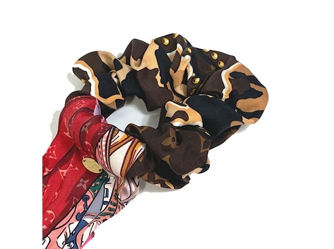 Scrunchie in seta multicolore Louis Vuitton - vista 6