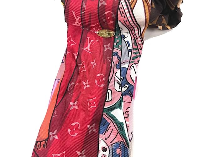 Scrunchie in seta multicolore Louis Vuitton - vista 7