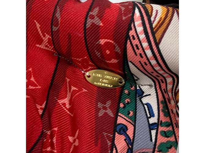Scrunchie in seta multicolore Louis Vuitton - vista 8