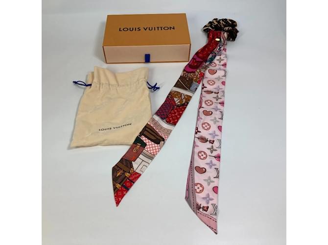 Scrunchie in seta multicolore Louis Vuitton - vista 9