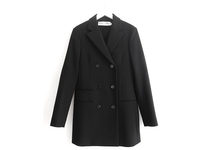 Dior x Raf Simons Autunno 2015 Giacca Bar Lunga Nera Nero - vista 2