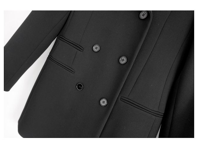 Dior x Raf Simons Autunno 2015 Giacca Bar Lunga Nera Nero - vista 3