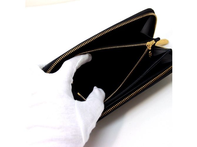 Cartera larga de cuero patentado negro Louis Vuitton - vista 6