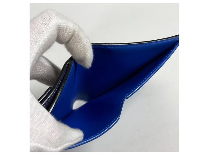 Billetera compacta Monogram y Taiga Louis Vuitton Castaño Azul - vista 10