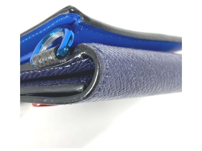 Billetera compacta Monogram y Taiga Louis Vuitton Castaño Azul - vista 6