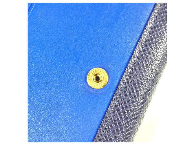 Billetera compacta Monogram y Taiga Louis Vuitton Castaño Azul - vista 7