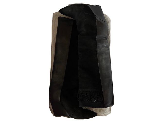 Botas Isabel Marant de camurça e couro pretas Preto - vista 7