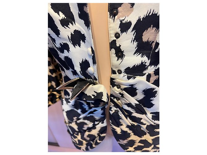 Blazer Thierry Mugler de seda estampado leopardo marrón Castaño - vista 4