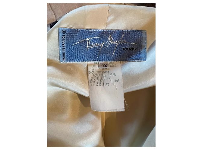 Blazer Thierry Mugler de seda estampado leopardo marrón Castaño - vista 9