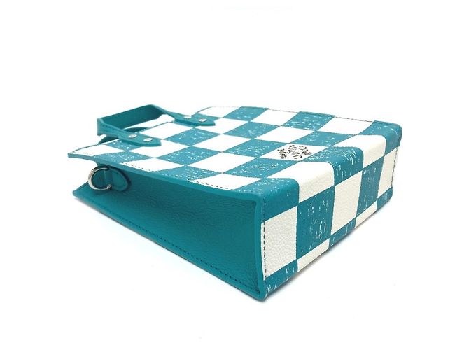 Borsa a Spalla Sac Plat XS Damier Checkerboard Louis Vuitton Blu - vista 2
