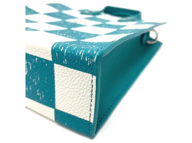 Borsa a Spalla Sac Plat XS Damier Checkerboard Louis Vuitton Blu - vista 6