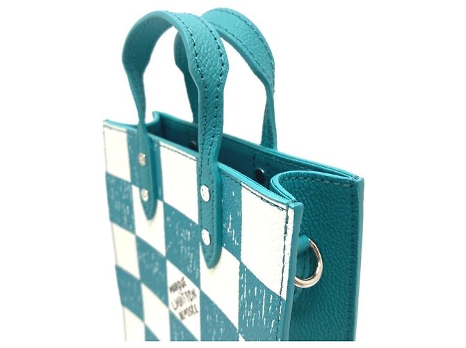 Borsa a Spalla Sac Plat XS Damier Checkerboard Louis Vuitton Blu - vista 8