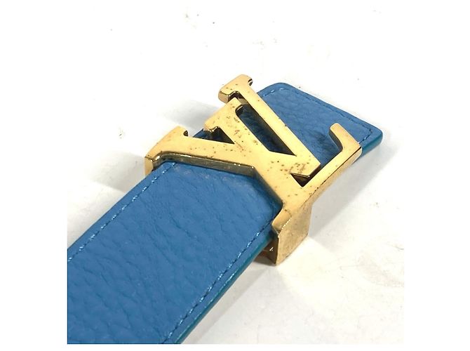 Reversibler bicolor LV Gürtel mit Louis Vuitton Schnalle Weiß Blau - Ansicht 10