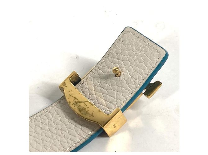 Reversibler bicolor LV Gürtel mit Louis Vuitton Schnalle Weiß Blau - Ansicht 11