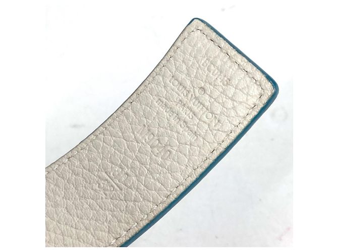 Reversibler bicolor LV Gürtel mit Louis Vuitton Schnalle Weiß Blau - Ansicht 9