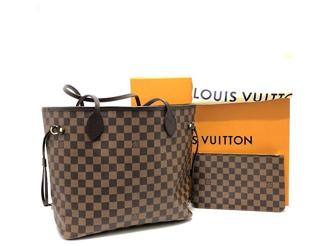 Borsa tote Louis Vuitton Neverfull MM Marrone - vista 16