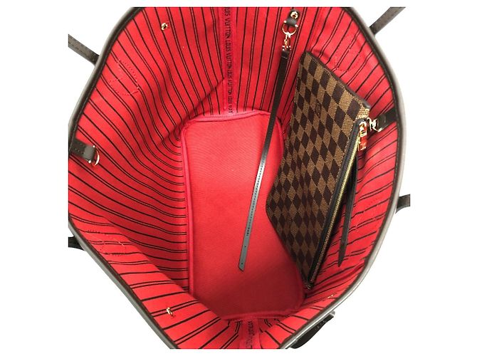 Borsa tote Louis Vuitton Neverfull MM Marrone - vista 8