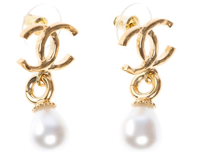 Gioielli CHANEL CC in Perla Bianca - 101538 Bianco - vista 2