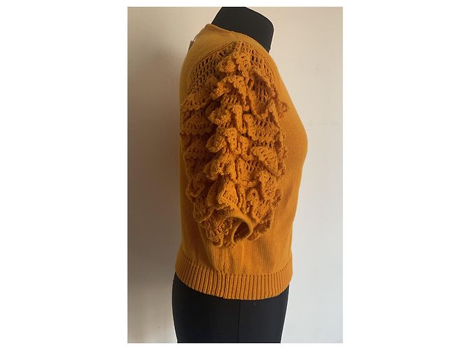Autre Marque Top de punto Stella PARDO de algodón naranja con mangas abullonadas - vista 10