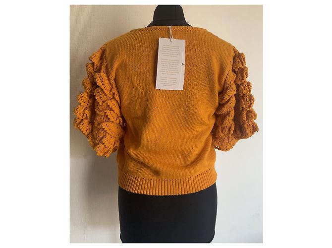 Autre Marque Top de punto Stella PARDO de algodón naranja con mangas abullonadas - vista 11