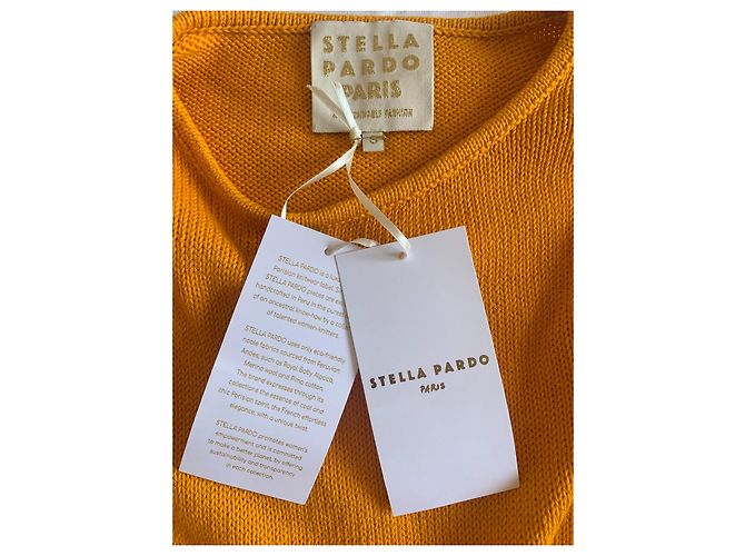 Autre Marque Top de punto Stella PARDO de algodón naranja con mangas abullonadas - vista 4