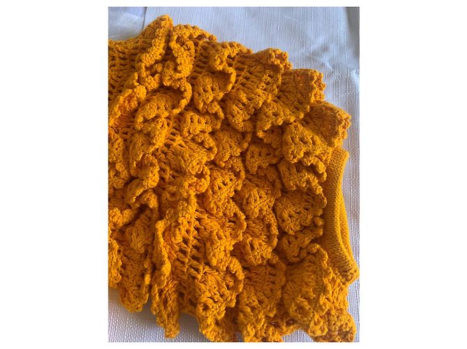 Autre Marque Top de punto Stella PARDO de algodón naranja con mangas abullonadas - vista 7