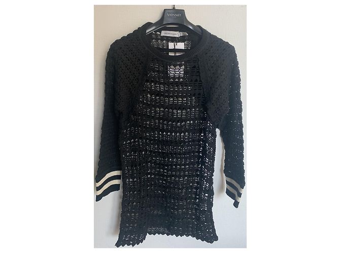 Top Chess Isabel Marant Etoile de crochet negro Blanco - vista 2