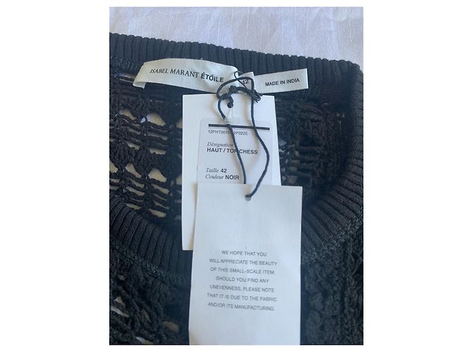 Top Chess Isabel Marant Etoile de crochet negro Blanco - vista 5