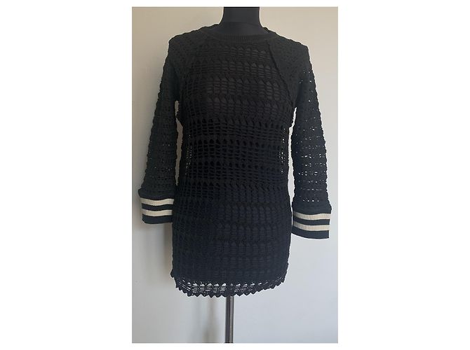 Top Chess Isabel Marant Etoile de crochet negro Blanco - vista 7