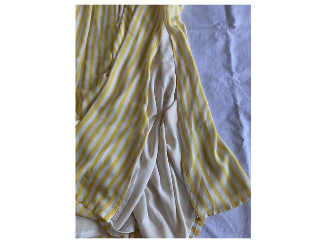Autre Marque Vestido largo a rayas STELLA PARDO DIANE Amarillo y Ecru Dorado Crudo - vista 10