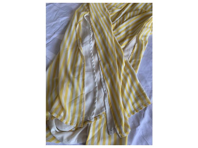 Autre Marque Vestido largo a rayas STELLA PARDO DIANE Amarillo y Ecru Dorado Crudo - vista 11
