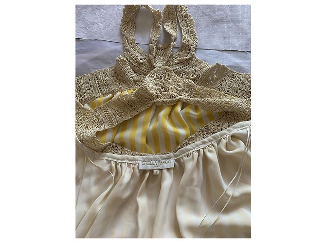 Autre Marque Vestido largo a rayas STELLA PARDO DIANE Amarillo y Ecru Dorado Crudo - vista 13