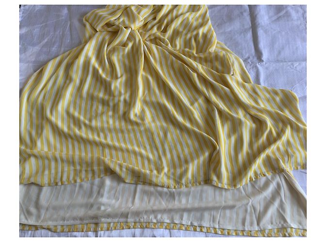 Autre Marque Vestido largo a rayas STELLA PARDO DIANE Amarillo y Ecru Dorado Crudo - vista 14