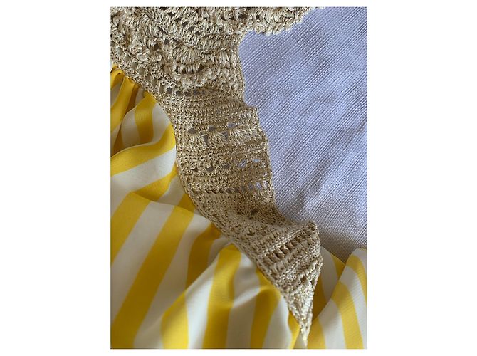 Autre Marque Vestido largo a rayas STELLA PARDO DIANE Amarillo y Ecru Dorado Crudo - vista 17