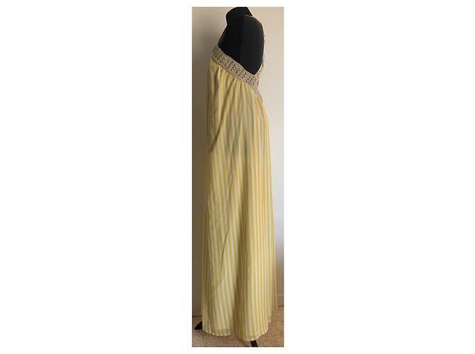 Autre Marque Vestido largo a rayas STELLA PARDO DIANE Amarillo y Ecru Dorado Crudo - vista 5