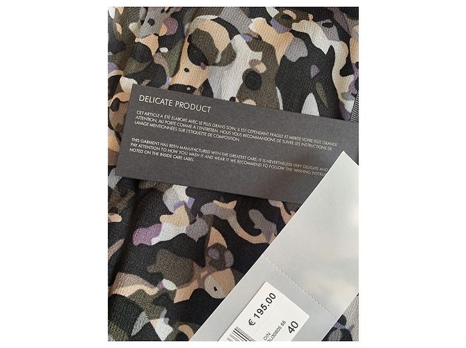 Ikks Kleid aus Viskose V-Ausschnitt Kurze Ärmel Größe 40 Mehrfarben - Ansicht 10