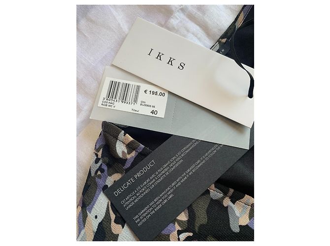 Ikks Kleid aus Viskose V-Ausschnitt Kurze Ärmel Größe 40 Mehrfarben - Ansicht 12