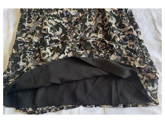 Ikks Kleid aus Viskose V-Ausschnitt Kurze Ärmel Größe 40 Mehrfarben - Ansicht 3