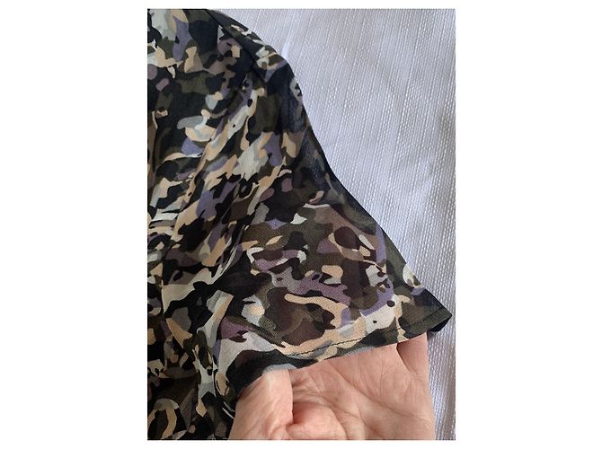 Ikks Kleid aus Viskose V-Ausschnitt Kurze Ärmel Größe 40 Mehrfarben - Ansicht 5
