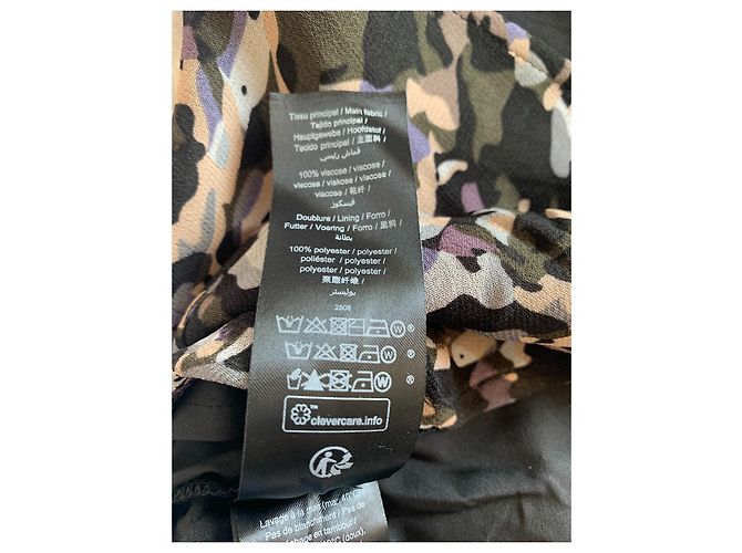 Ikks Kleid aus Viskose V-Ausschnitt Kurze Ärmel Größe 40 Mehrfarben - Ansicht 8