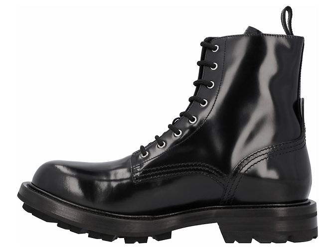 Alexander McQueen Smooth leather combat boots Black - view 2