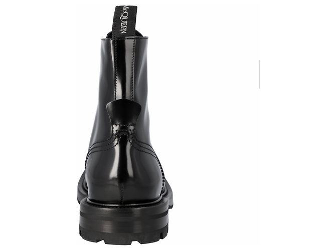 Alexander McQueen Smooth leather combat boots Black - view 3